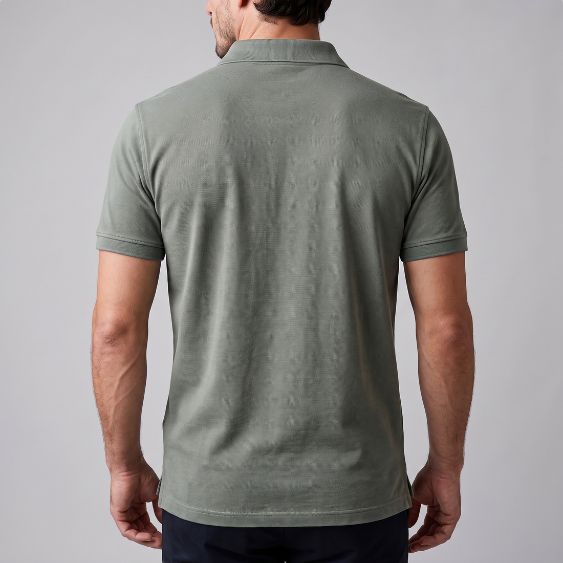 Men's Short Sleeve Polo Shirt with Structured Collar