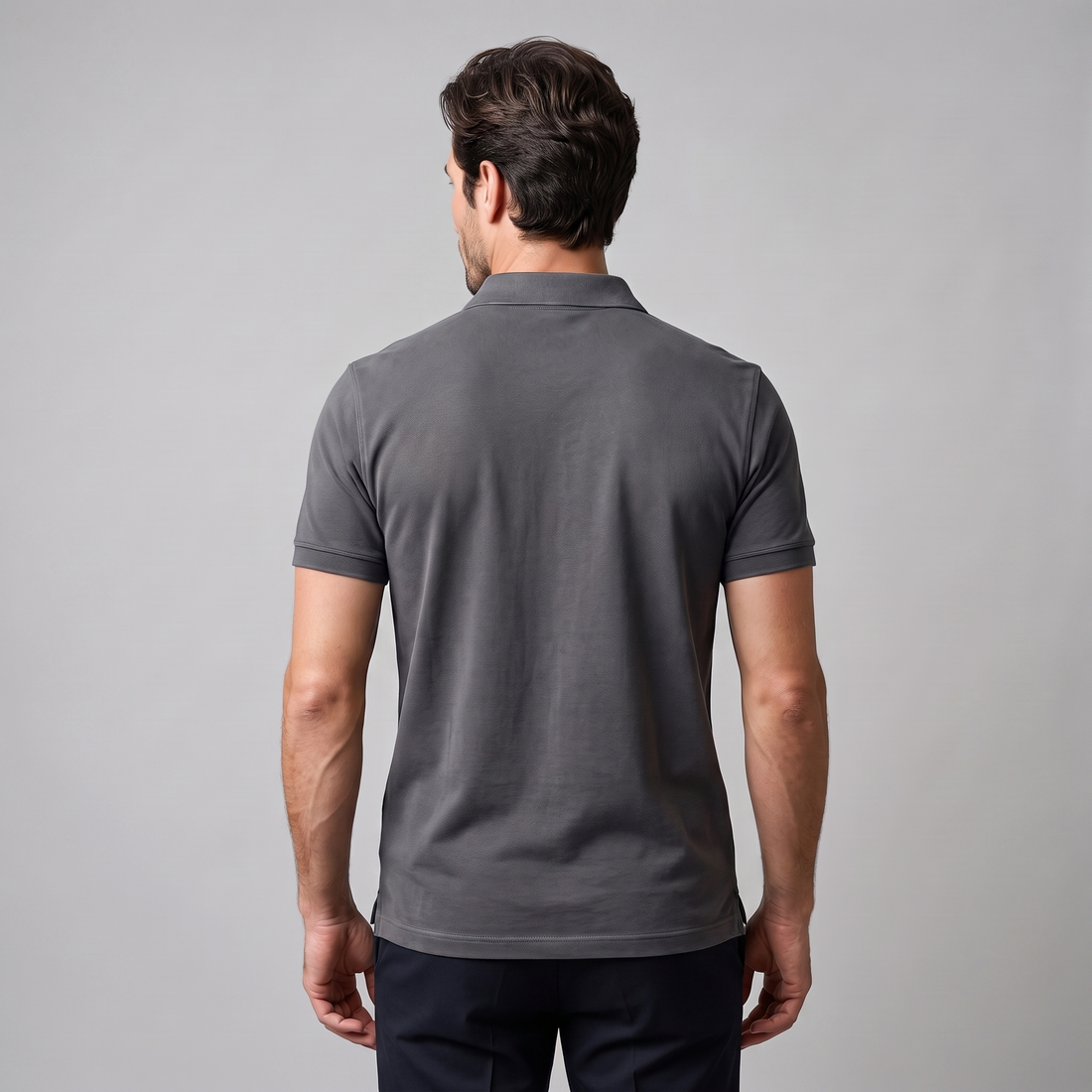 Men's Short Sleeve Polo Shirt with Structured Collar
