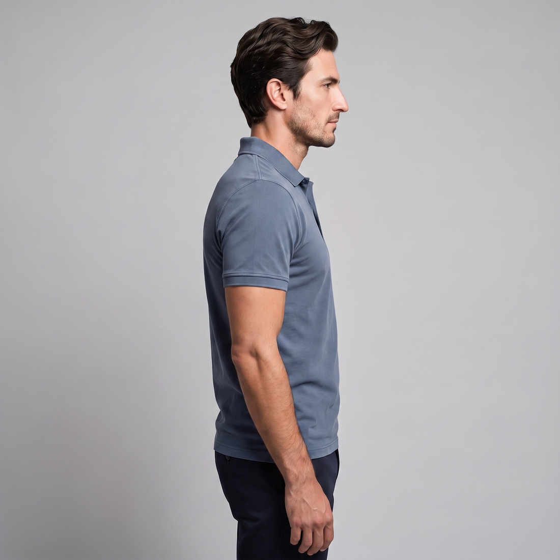 Men's Short Sleeve Polo Shirt with Structured Collar