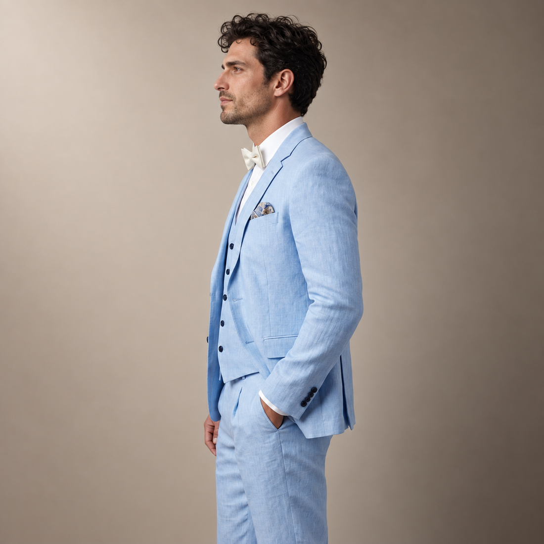Men's 3-Piece Suit for Weddings and Summer Events