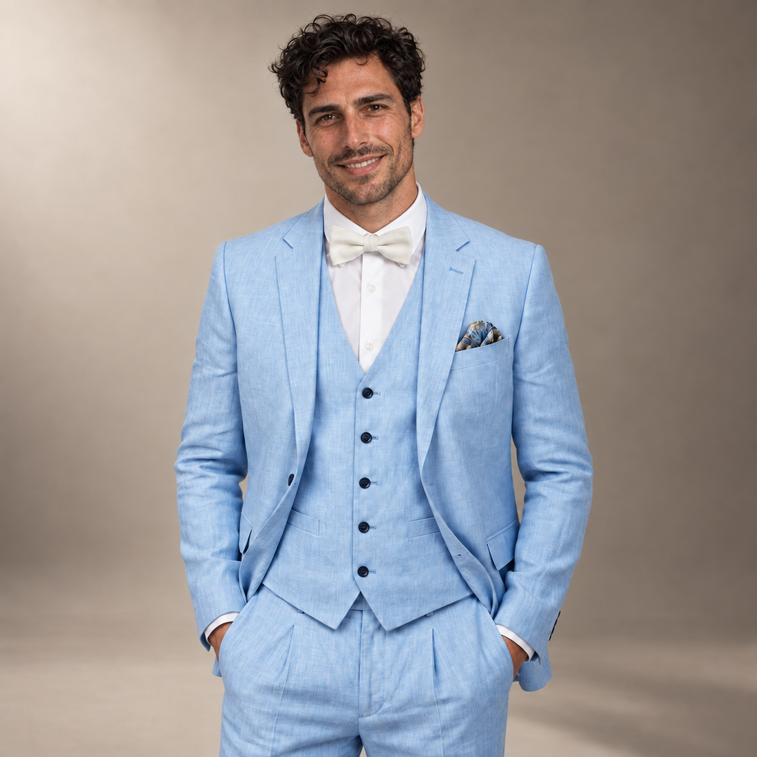 Men's 3-Piece Suit for Weddings and Summer Events