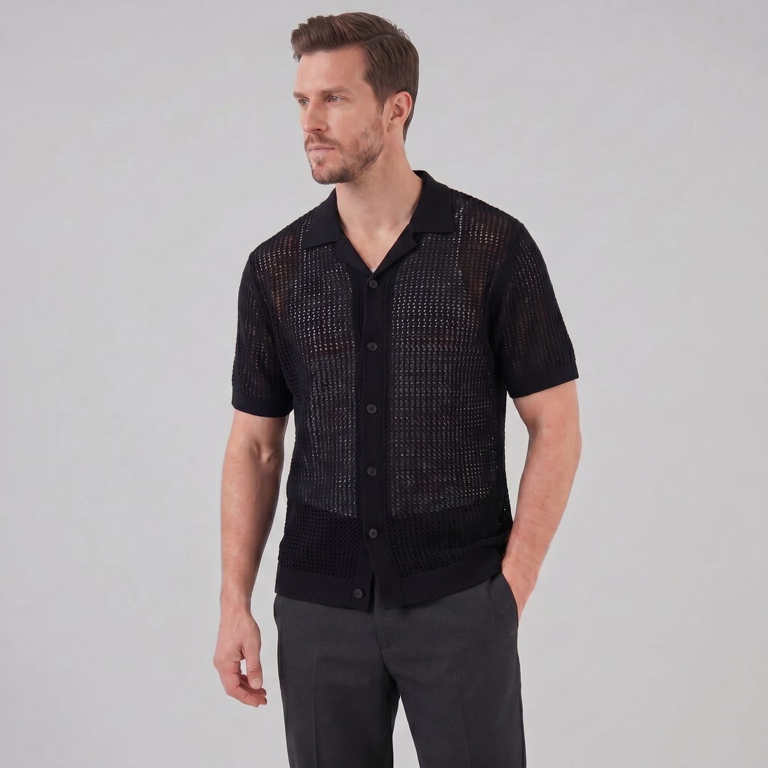 Men's Airy Knit Casual Summer Shirt