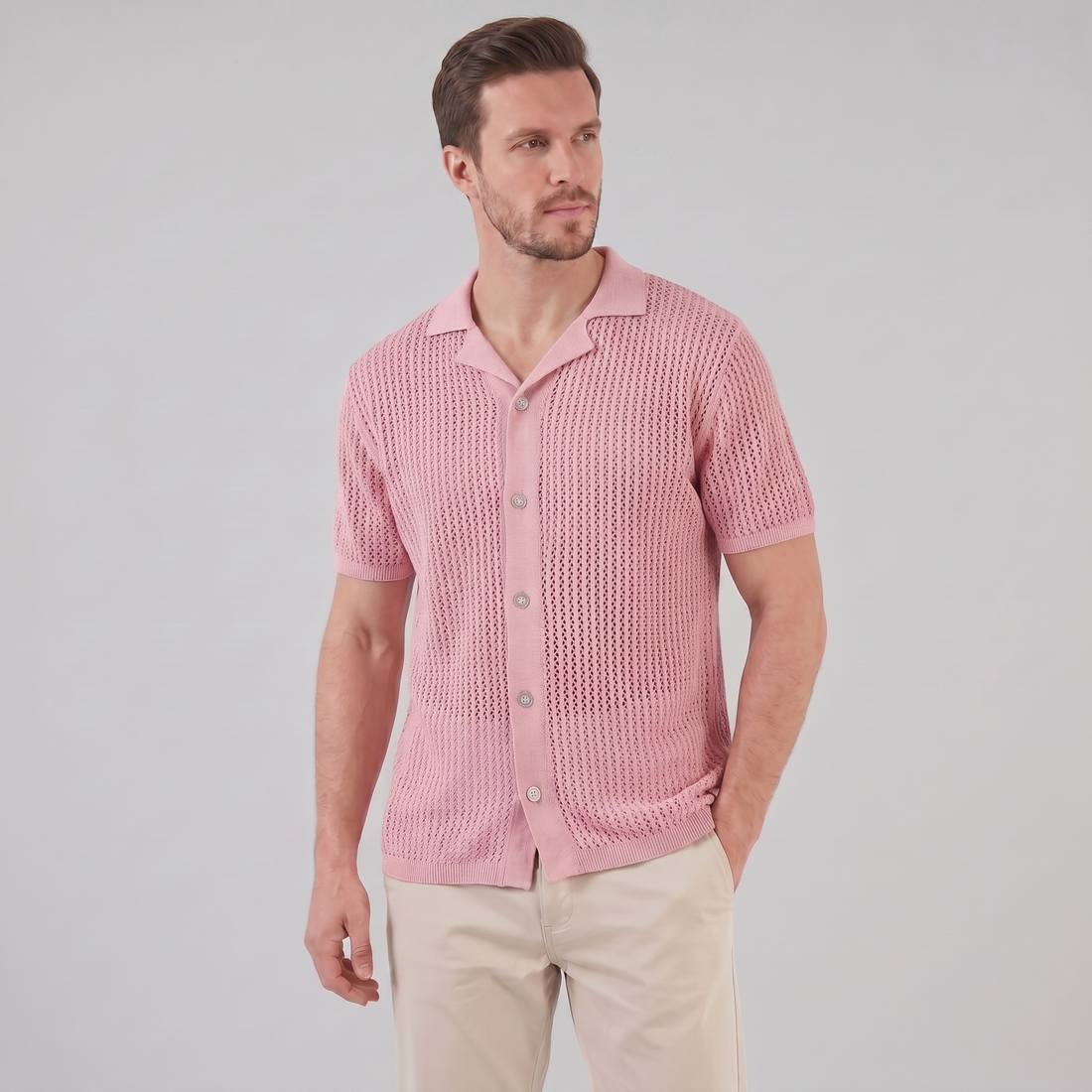 Men's Airy Knit Casual Summer Shirt
