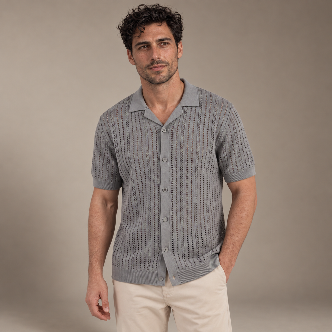 Men's Airy Knit Casual Summer Shirt