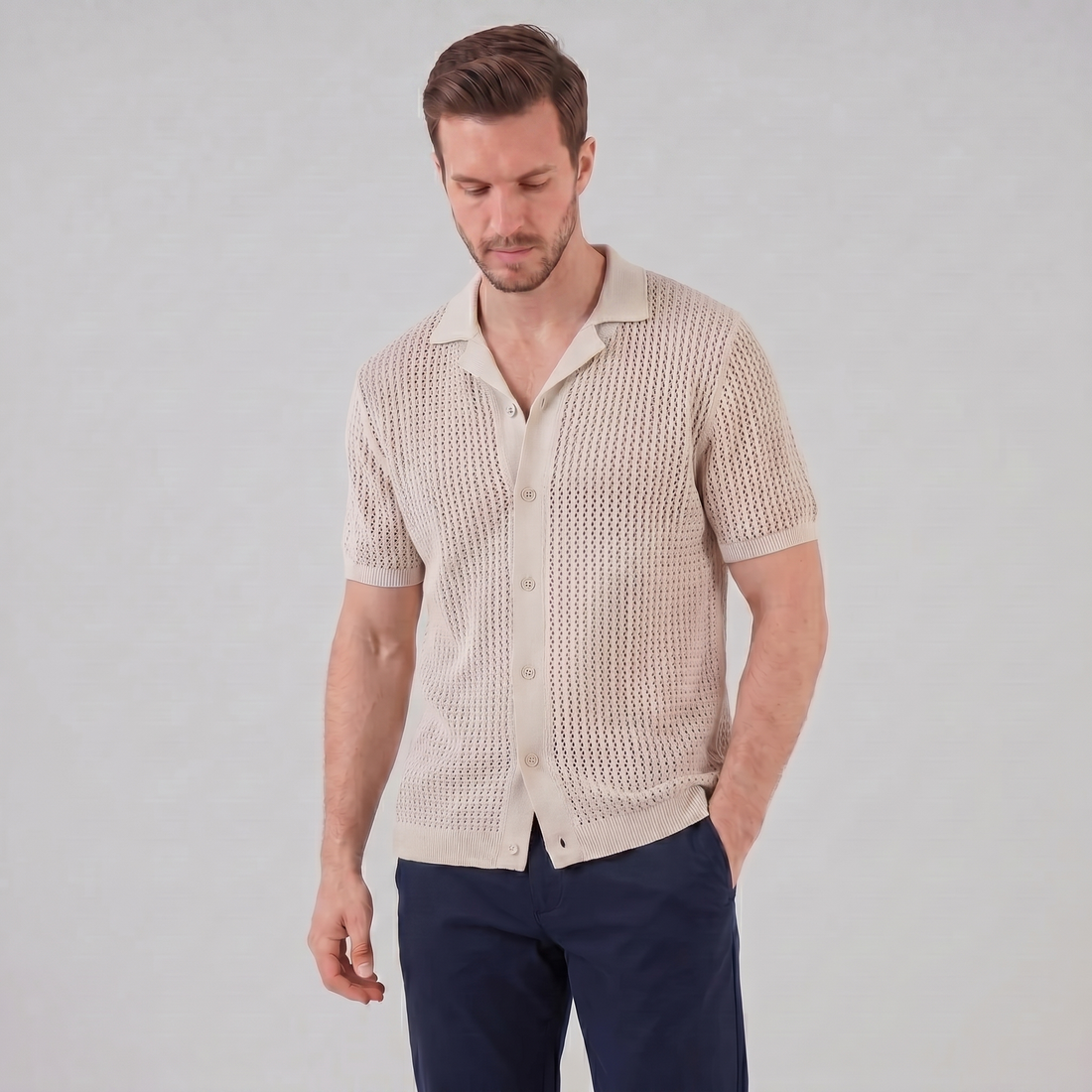 Men's Airy Knit Casual Summer Shirt