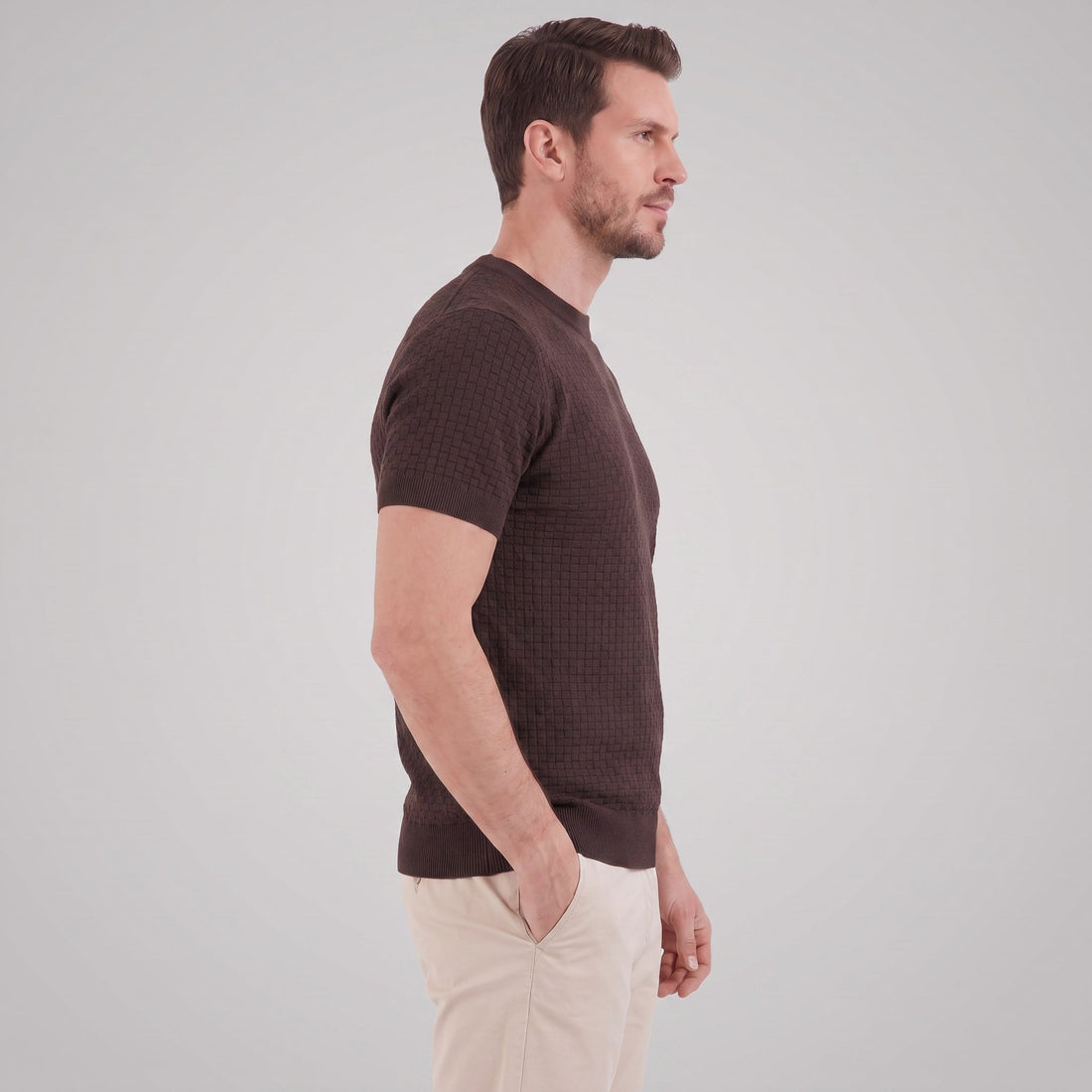 Men's Basket Weave Knit T-Shirt