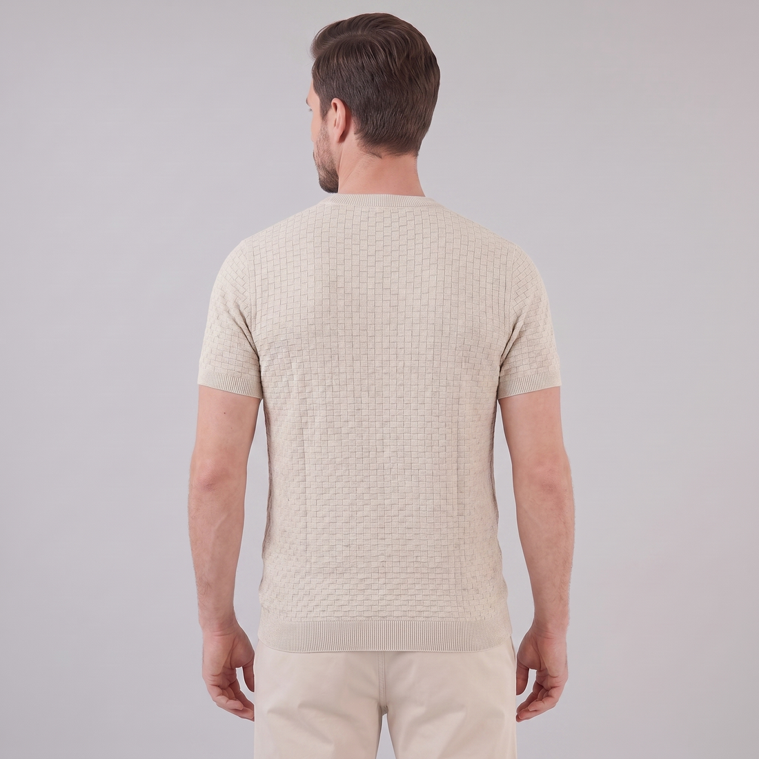 Men's Basket Weave Knit T-Shirt