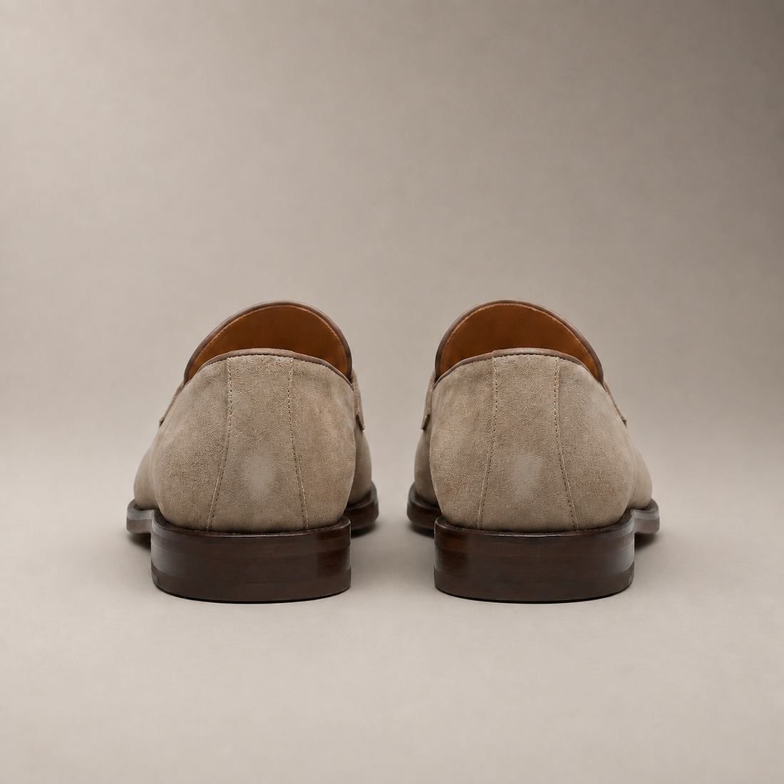 Men's Beige Suede Penny Loafers