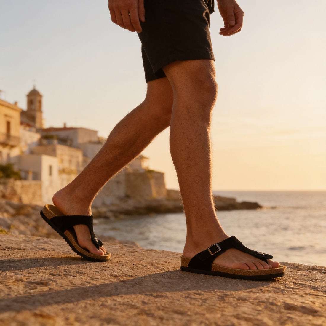 Men's Buckle Strap Flip Flop Sandals