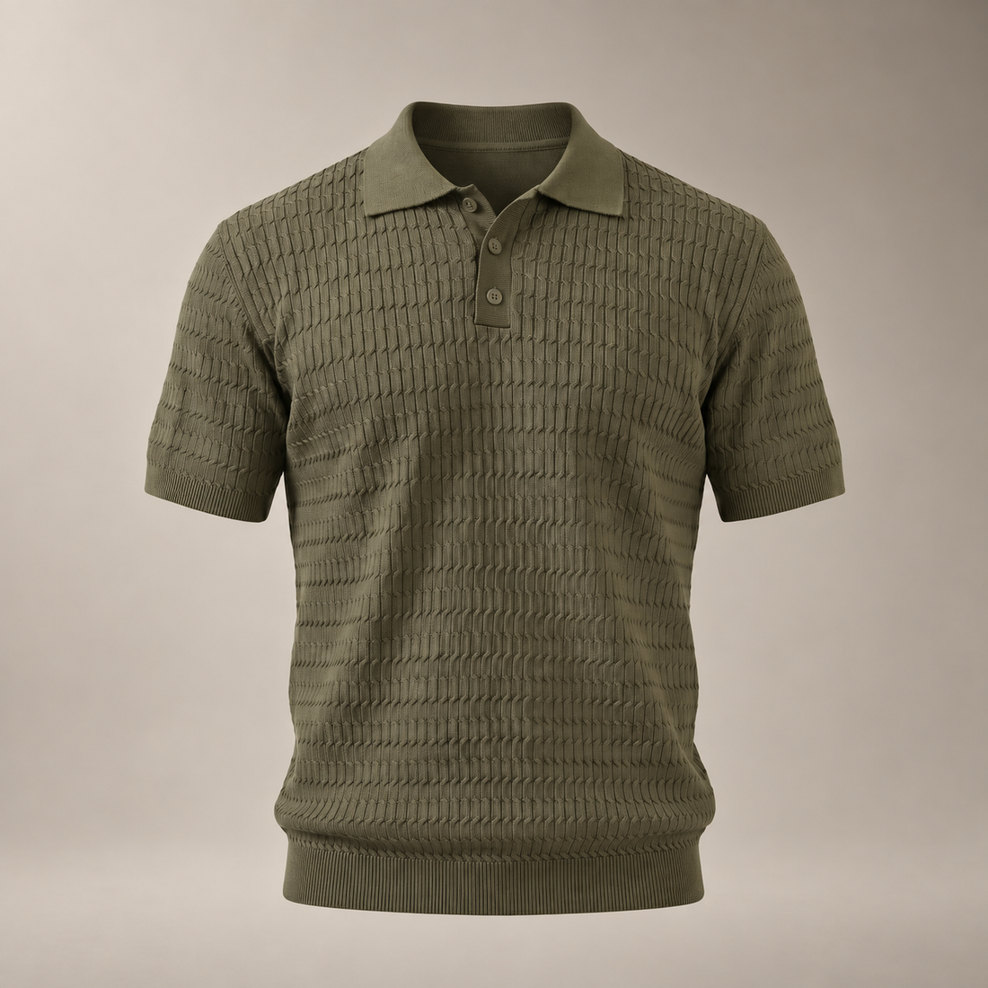 Men's Cable Texture Knit Polo
