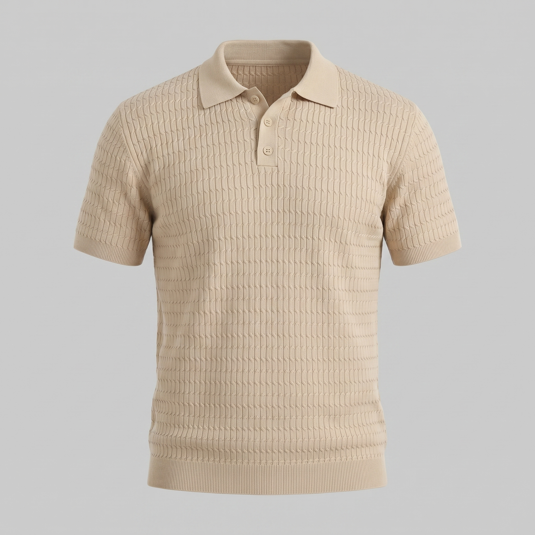 Men's Cable Texture Knit Polo