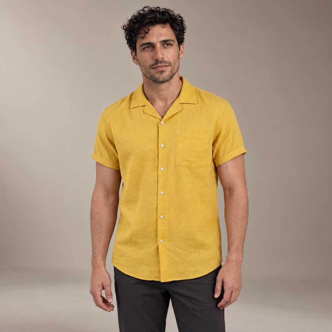 Men's Camp Collar Short-Sleeve Shirt