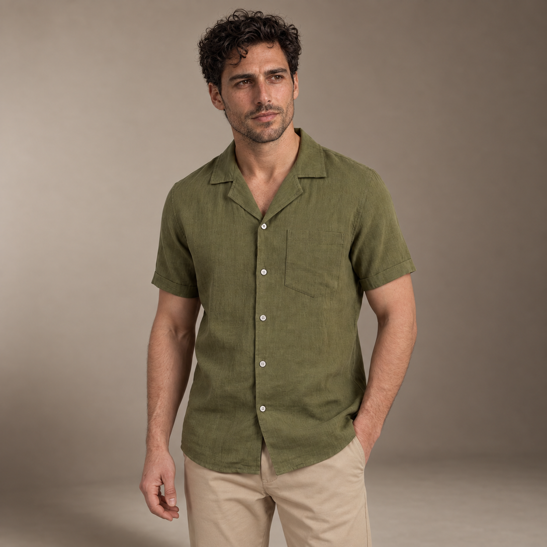 Men's Camp Collar Short-Sleeve Shirt