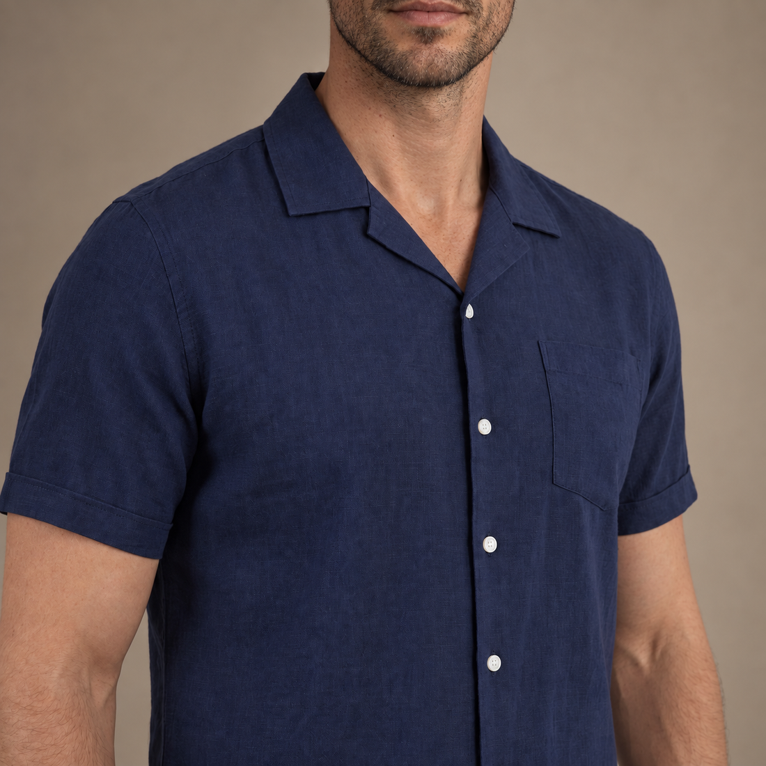 Men's Camp Collar Short-Sleeve Shirt