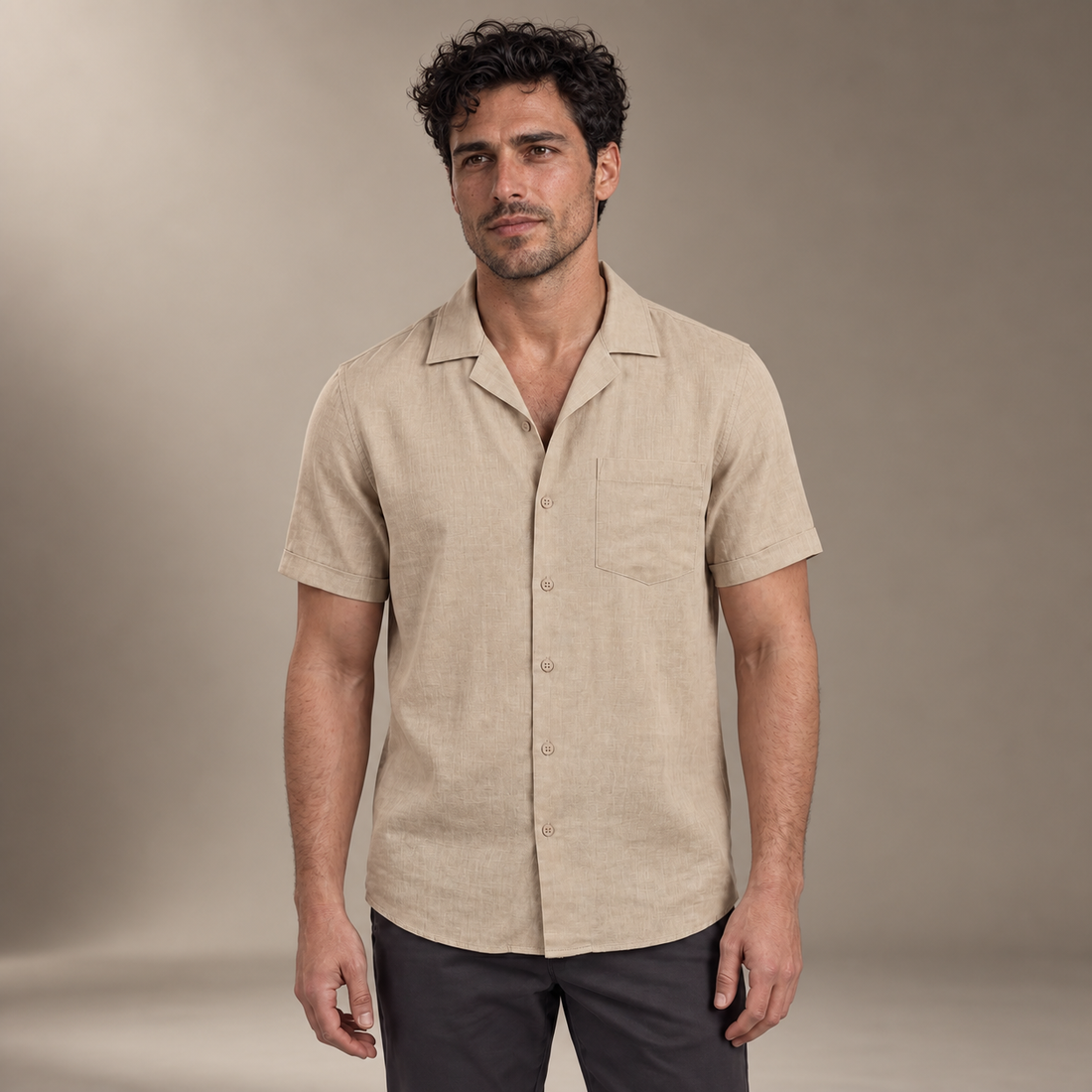 Men's Camp Collar Short-Sleeve Shirt