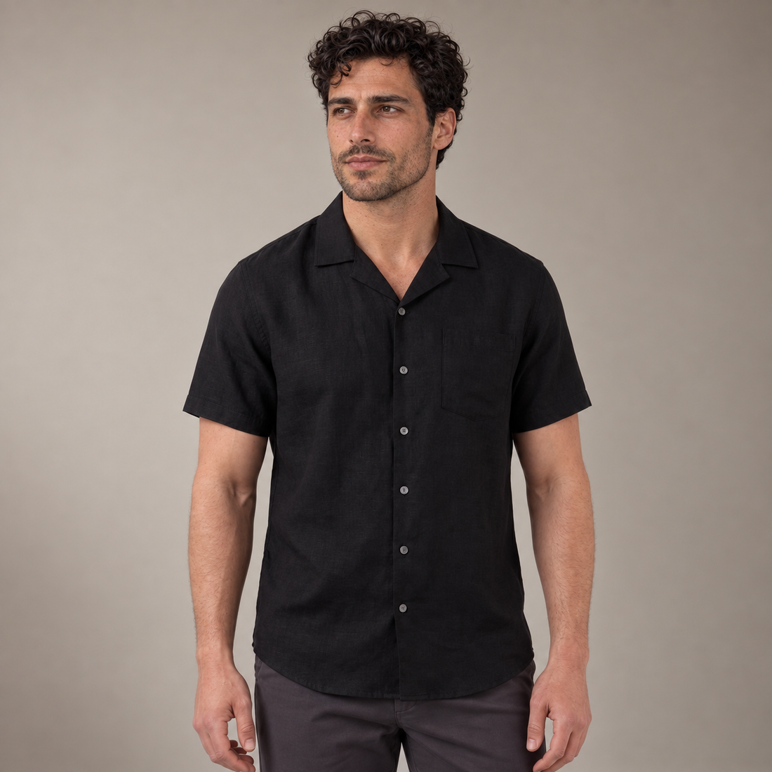 Men's Camp Collar Short-Sleeve Shirt