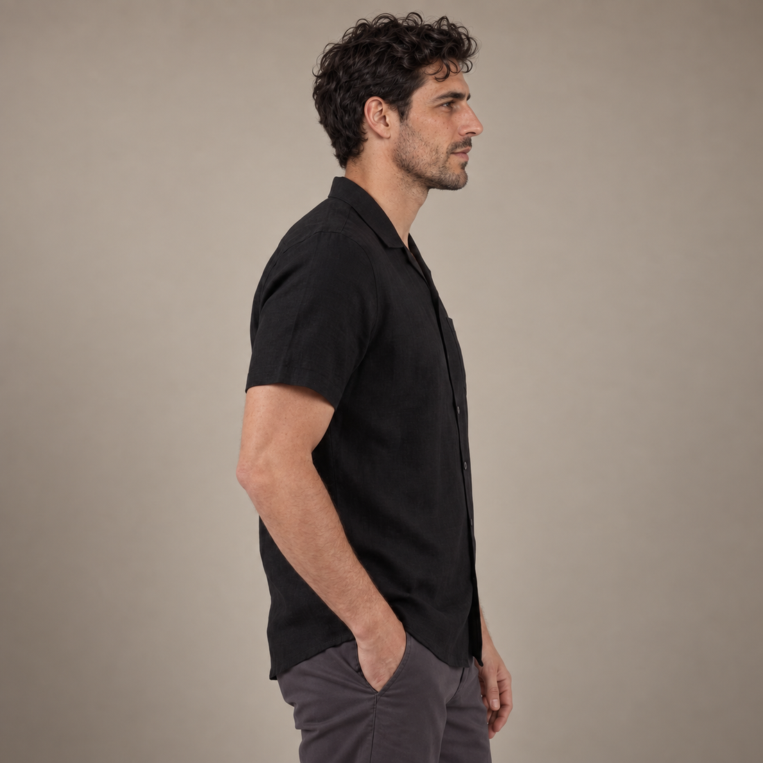 Men's Camp Collar Short-Sleeve Shirt