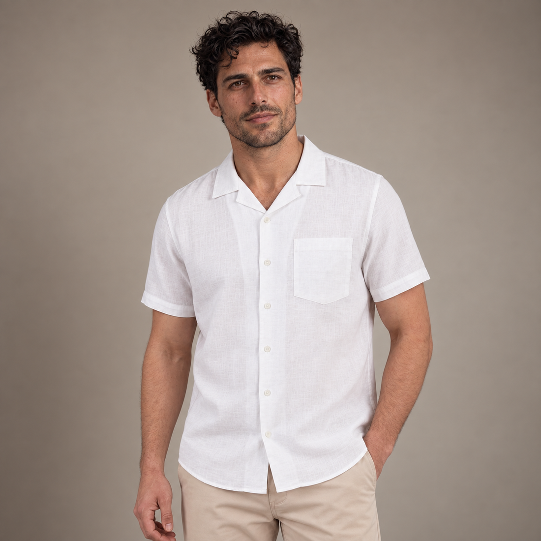 Men's Camp Collar Short-Sleeve Shirt