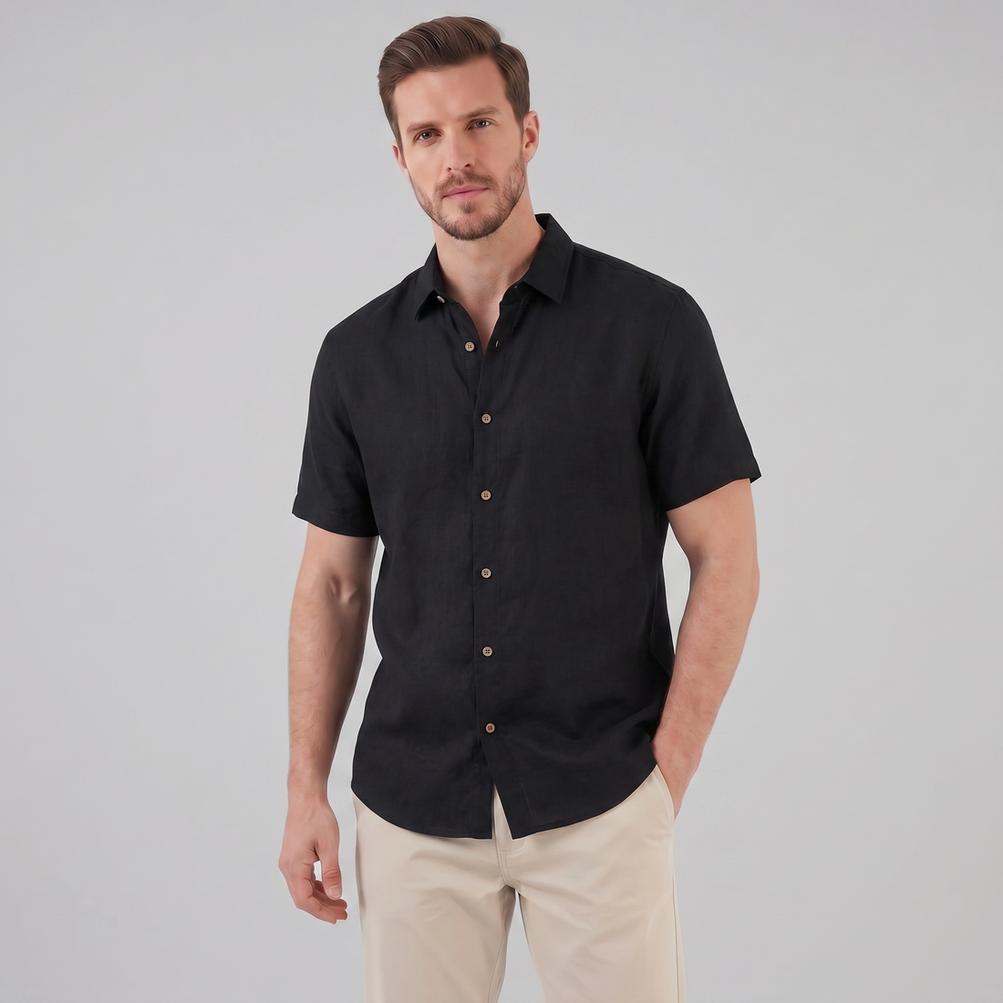 Men's Camp Collar Short-Sleeve Summer Shirt