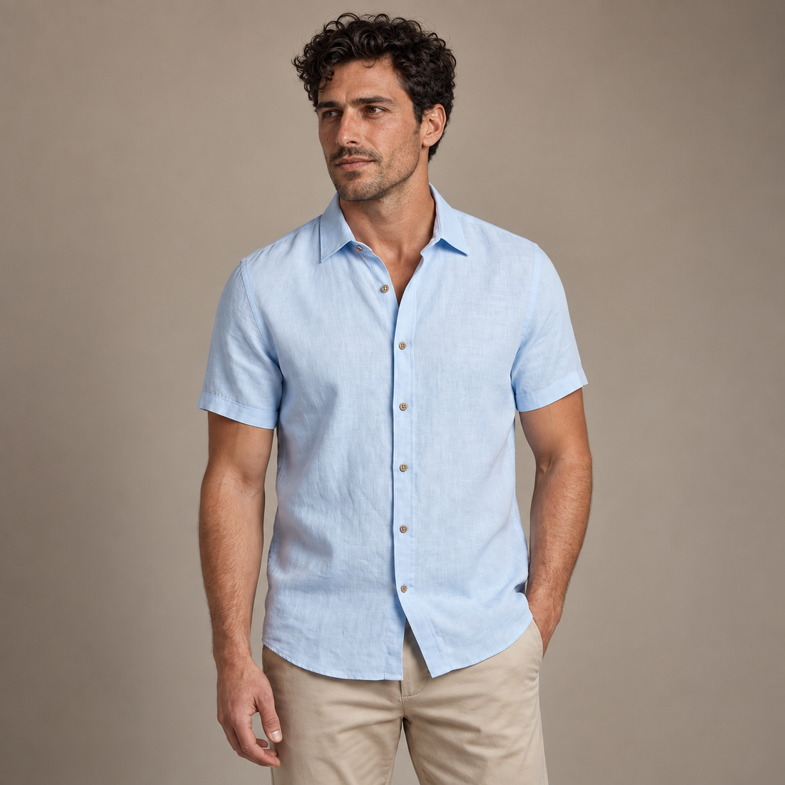 Men's Camp Collar Short-Sleeve Summer Shirt