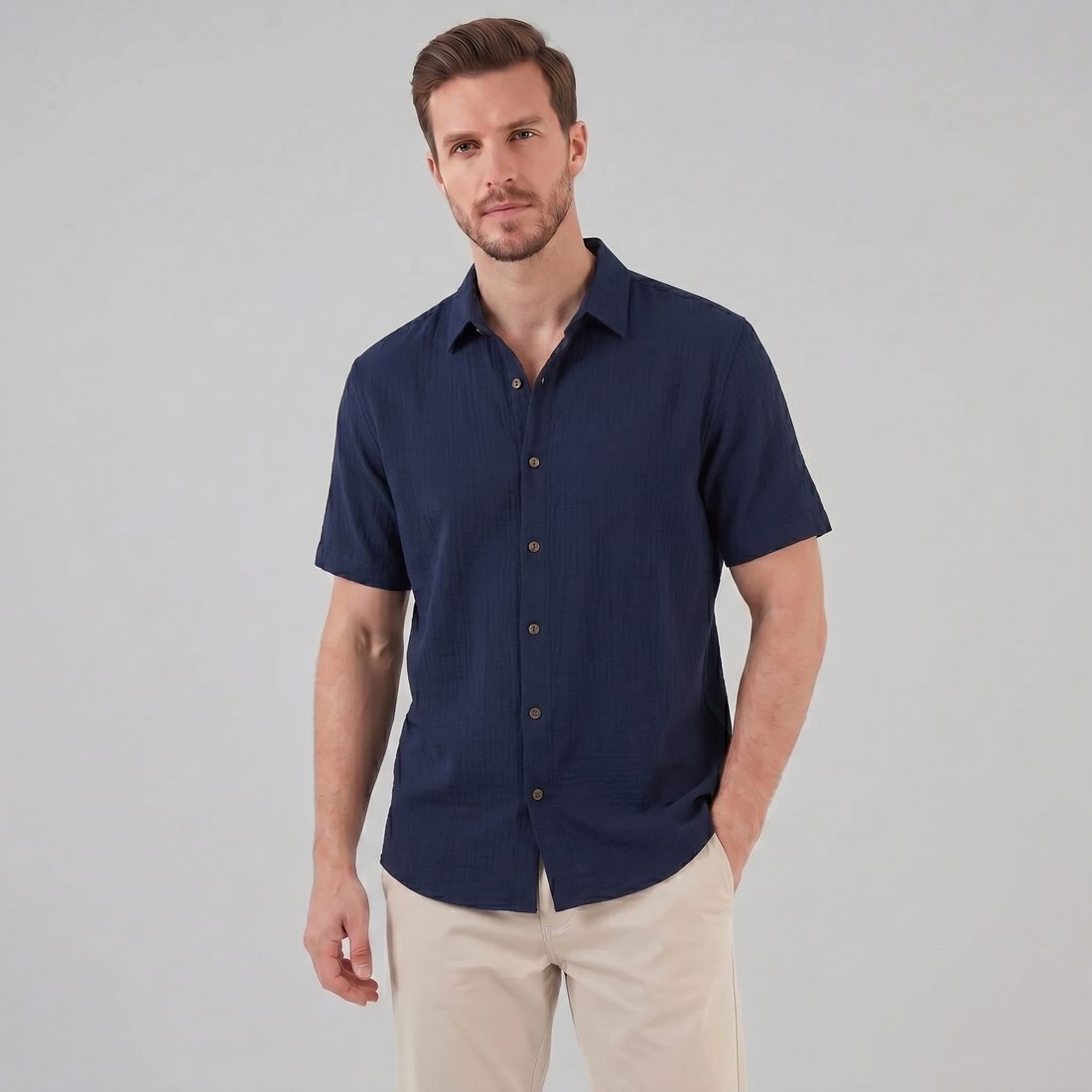 Men's Camp Collar Short-Sleeve Summer Shirt