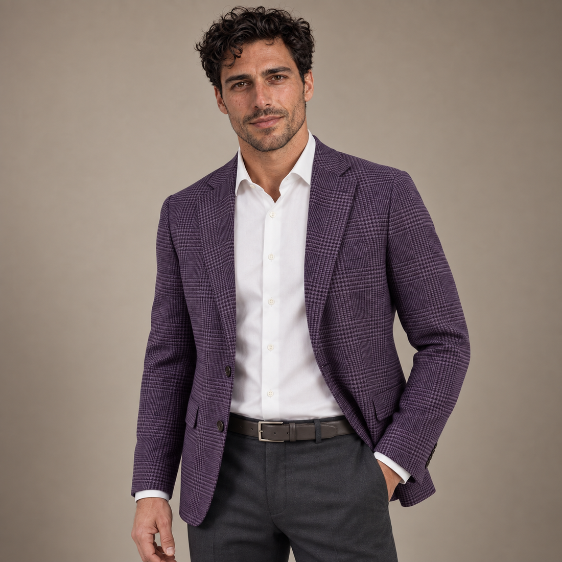 Men's Check Casual Blazer Jacket - Stylish Sport Coat