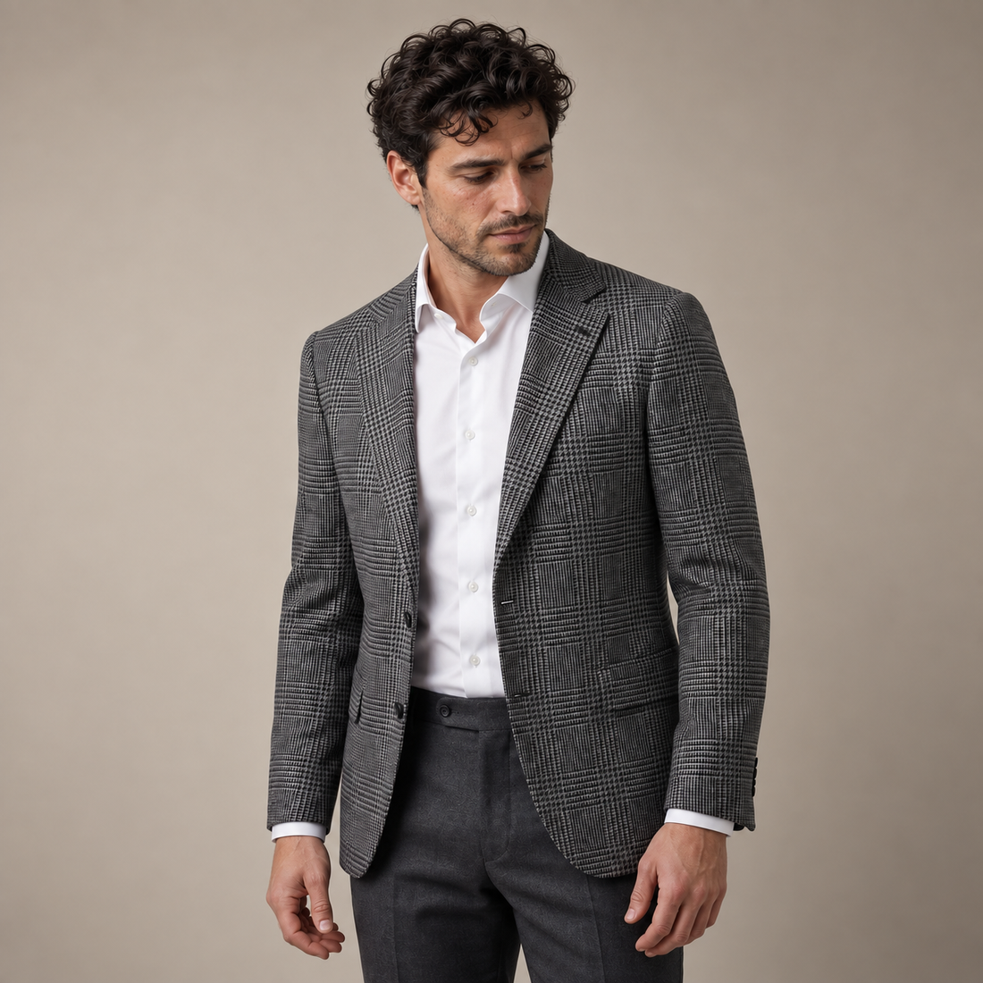 Men's Check Casual Blazer Jacket - Stylish Sport Coat