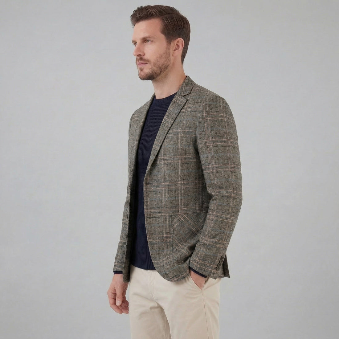 Men's Checked Blazer Jacket