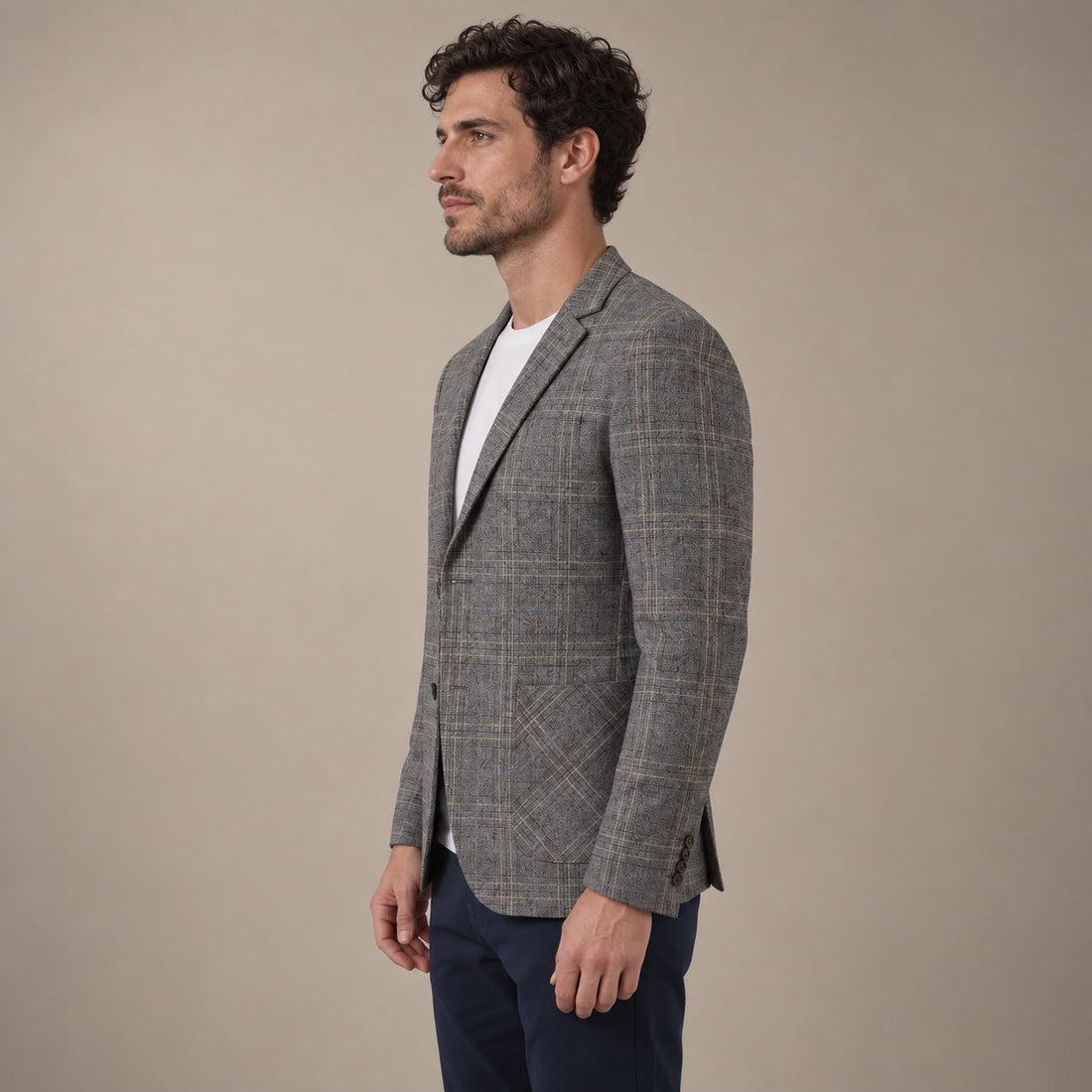 Men's Checked Blazer Jacket