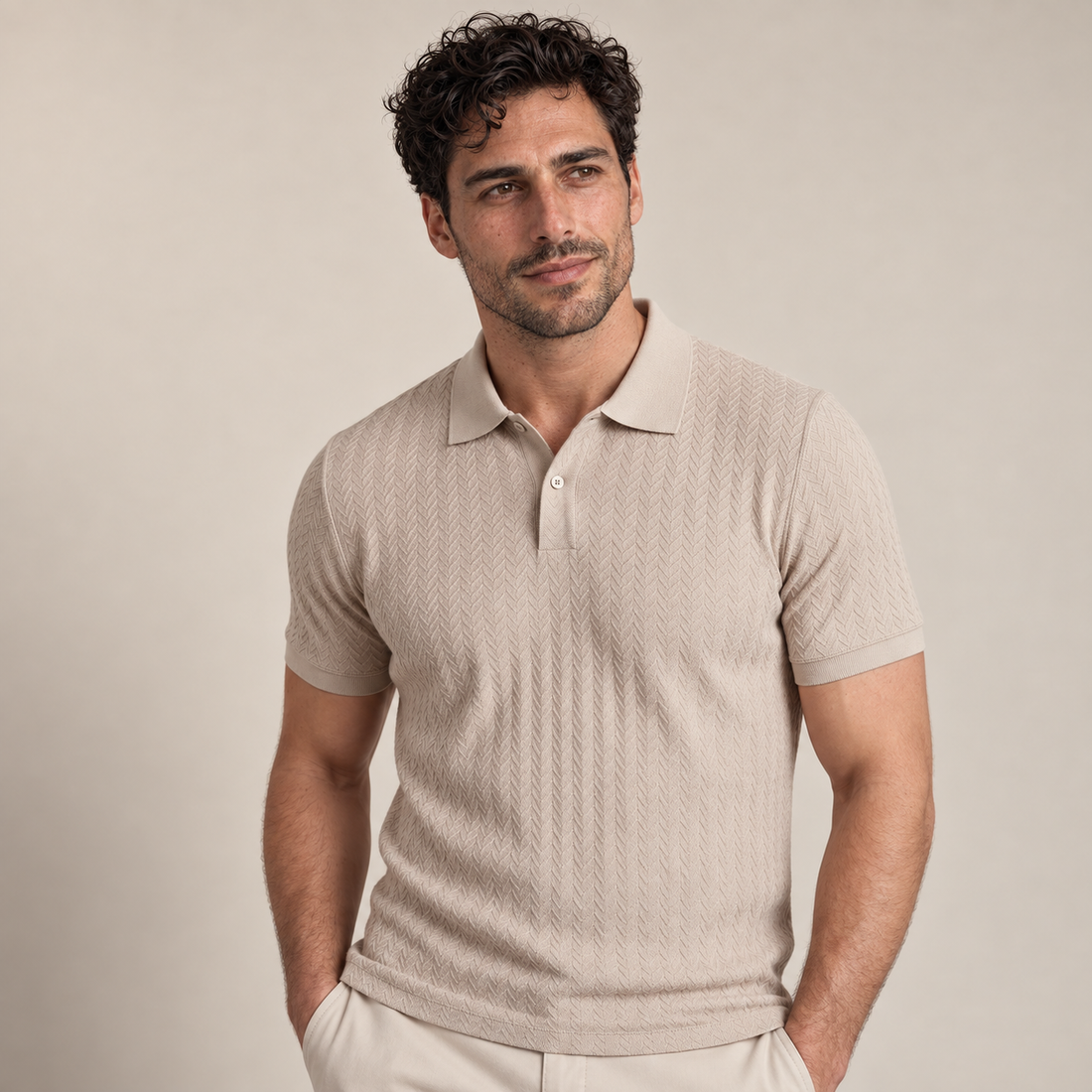 Men's Chevron Knit Polo