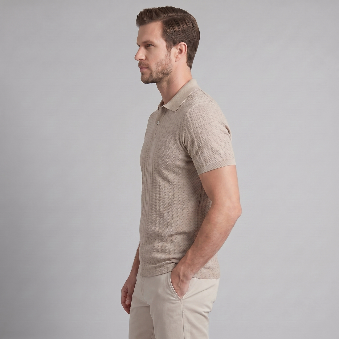 Men's Chevron Knit Polo