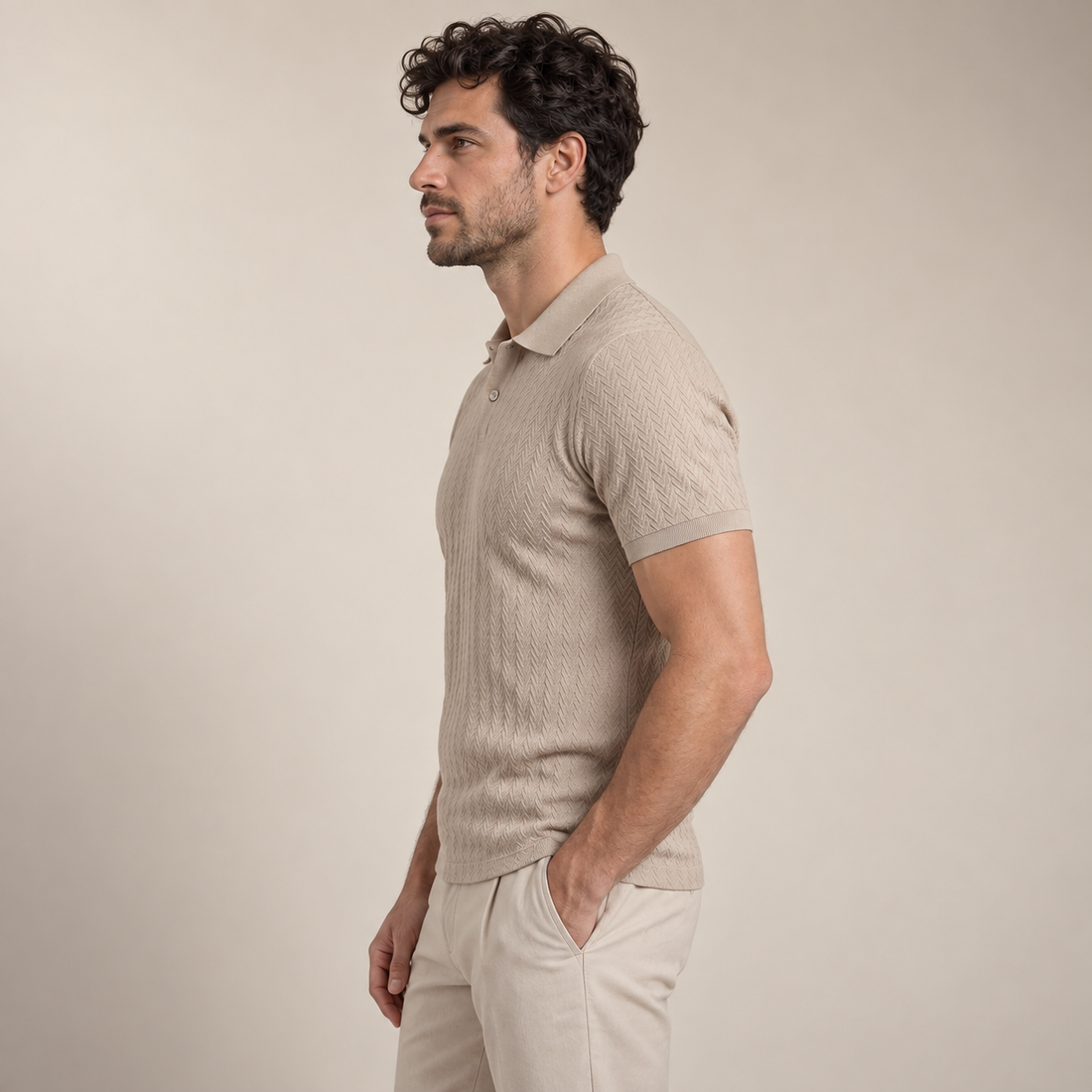 Men's Chevron Knit Polo