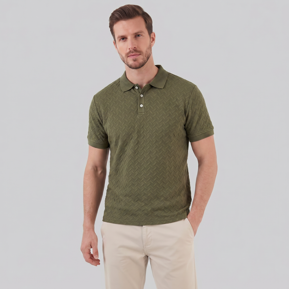 Men's Chevron Knit Polo
