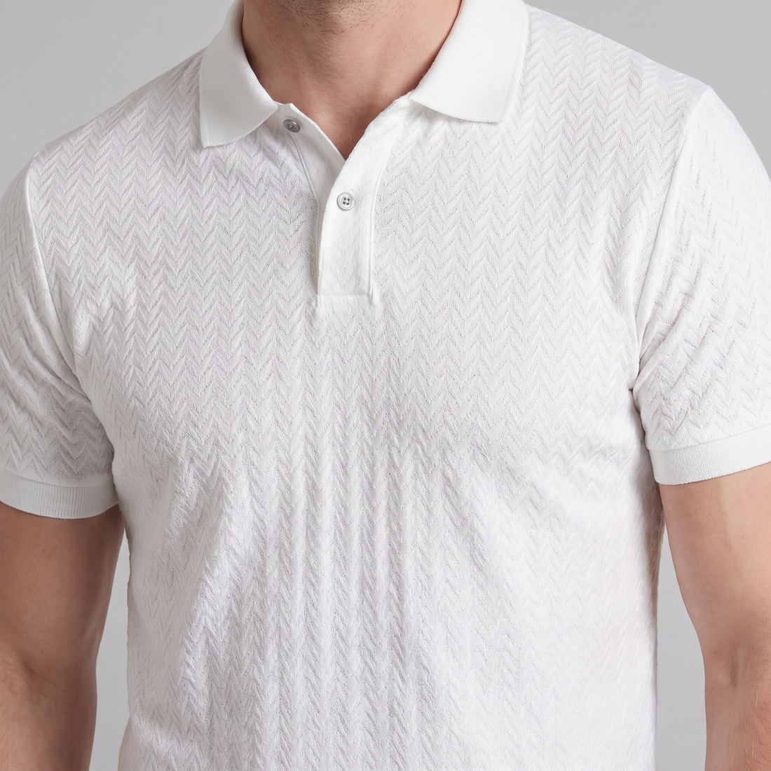Men's Chevron Knit Polo