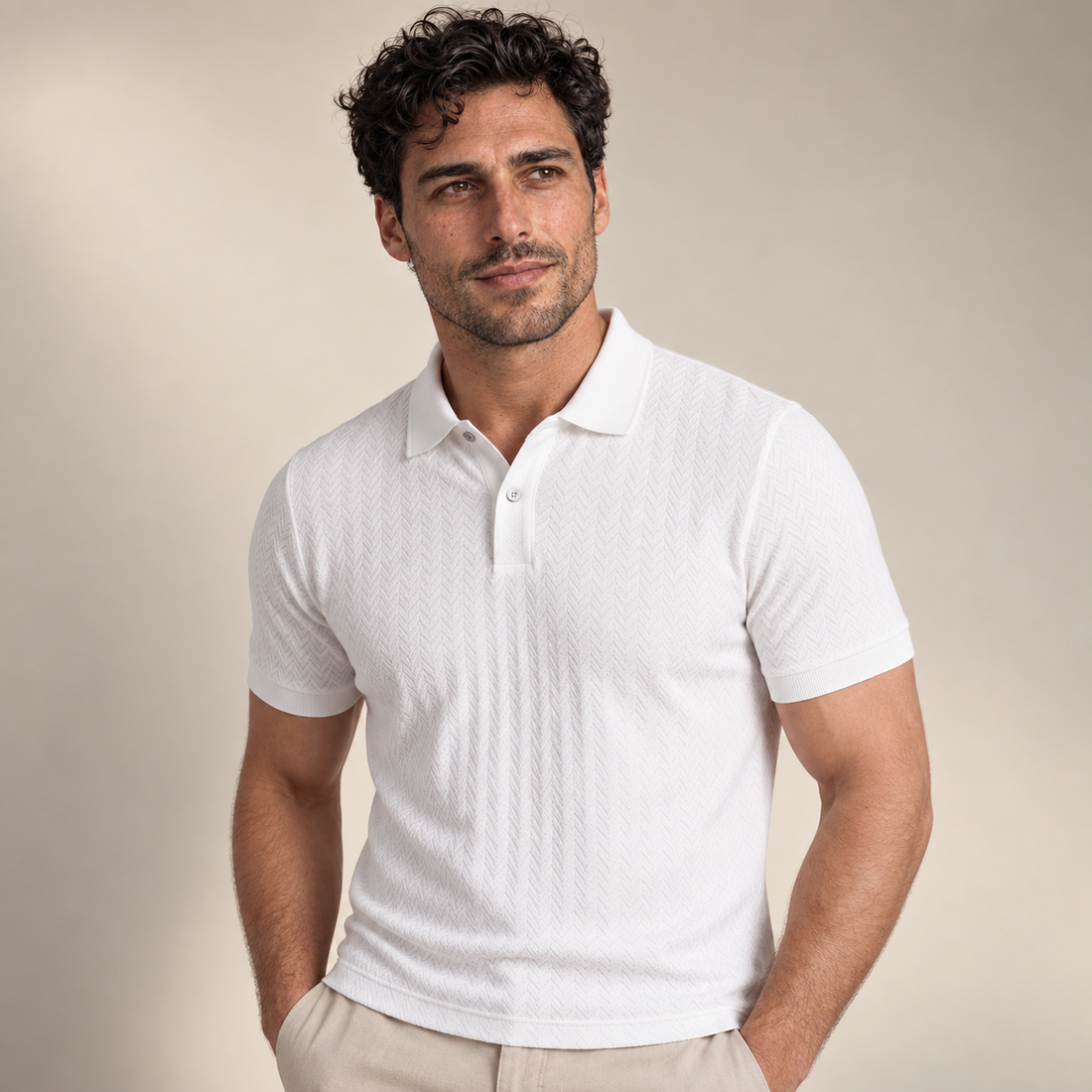 Men's Chevron Knit Polo