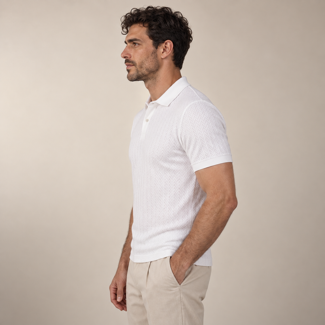 Men's Chevron Knit Polo