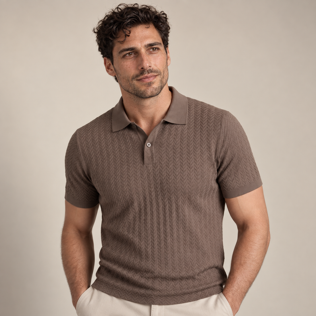 Men's Chevron Knit Polo