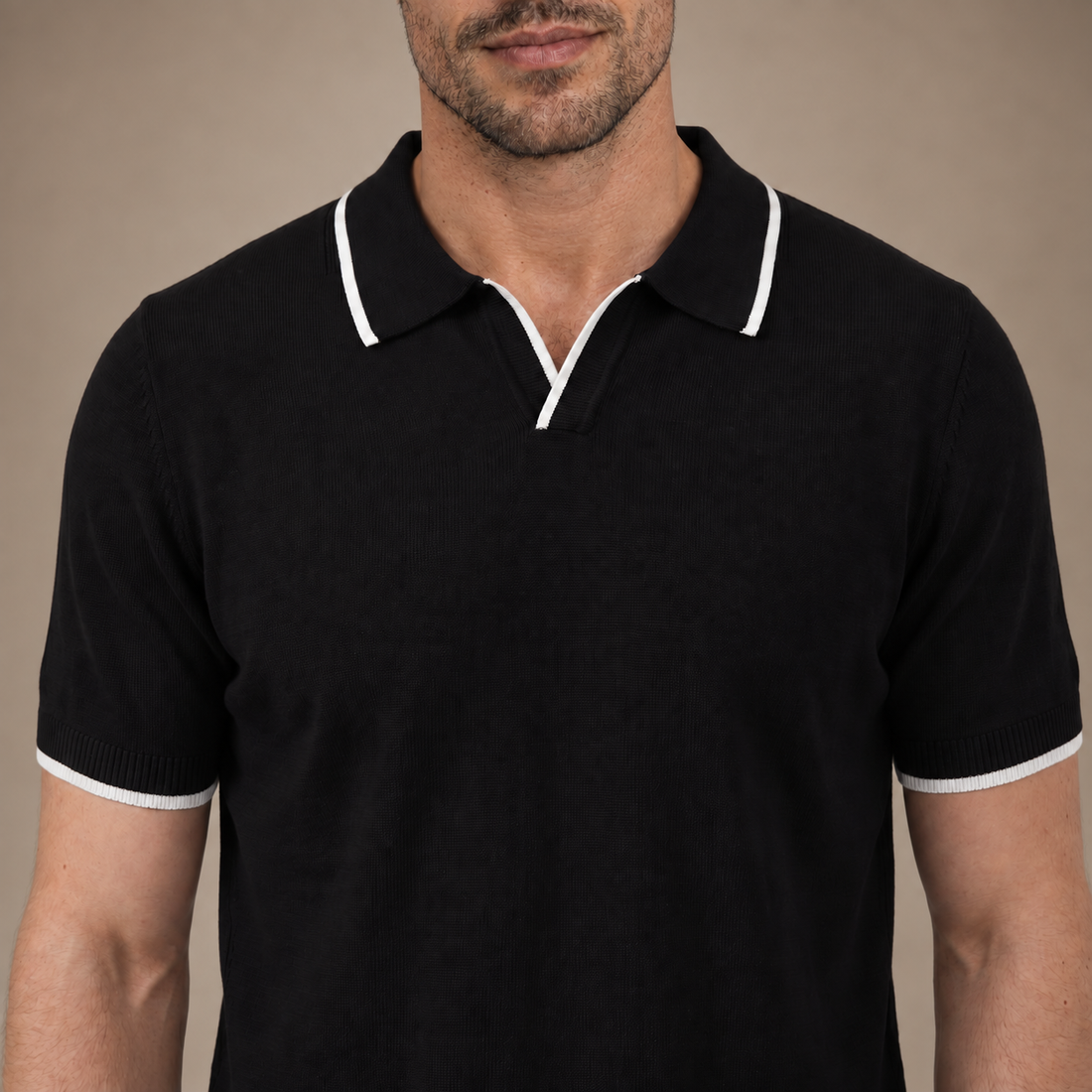 Men's Contrast Trim Knit Polo