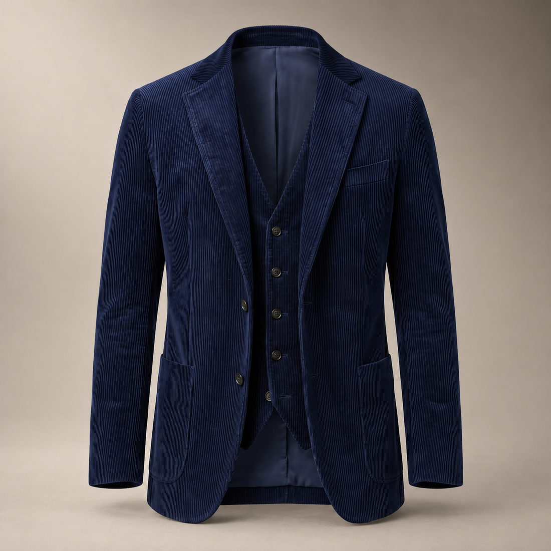 Men's Corduroy Blazer Jacket with Matching Vest