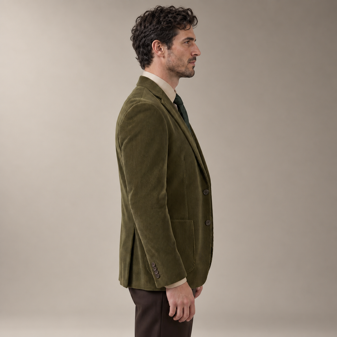 Men's Corduroy Blazer Jacket with Matching Vest