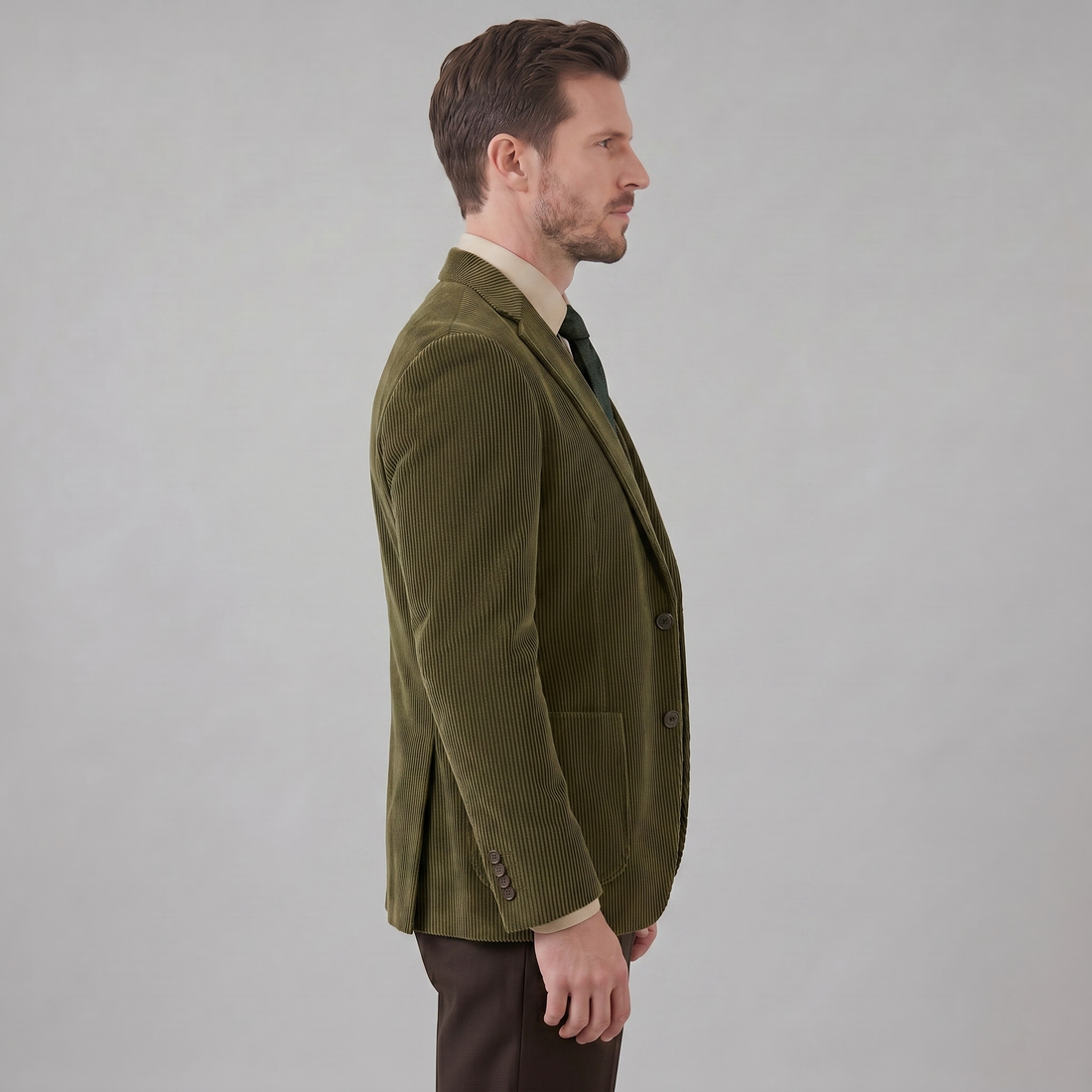 Men's Corduroy Blazer Jacket with Matching Vest