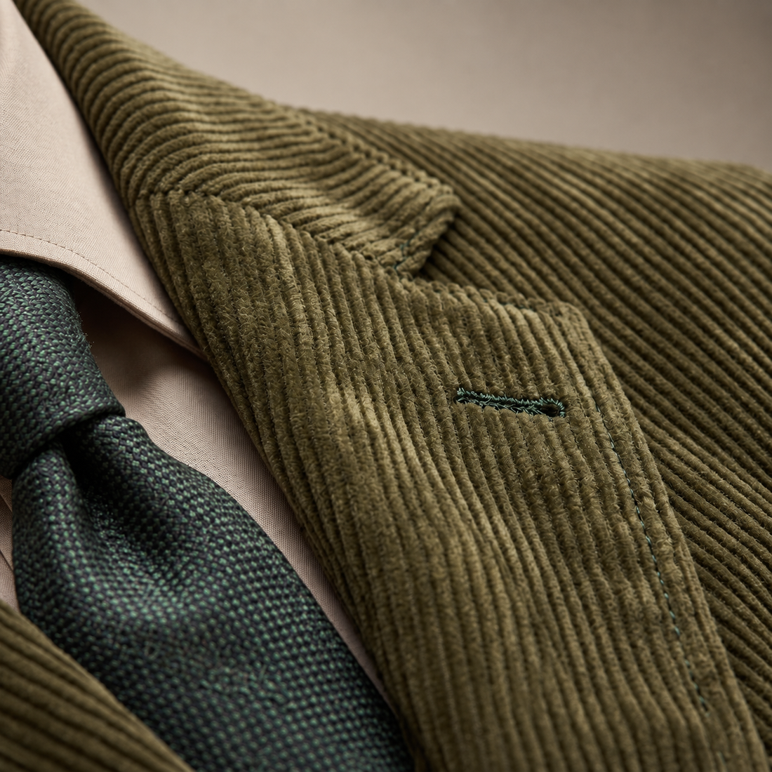 Men's Corduroy Blazer Jacket with Matching Vest