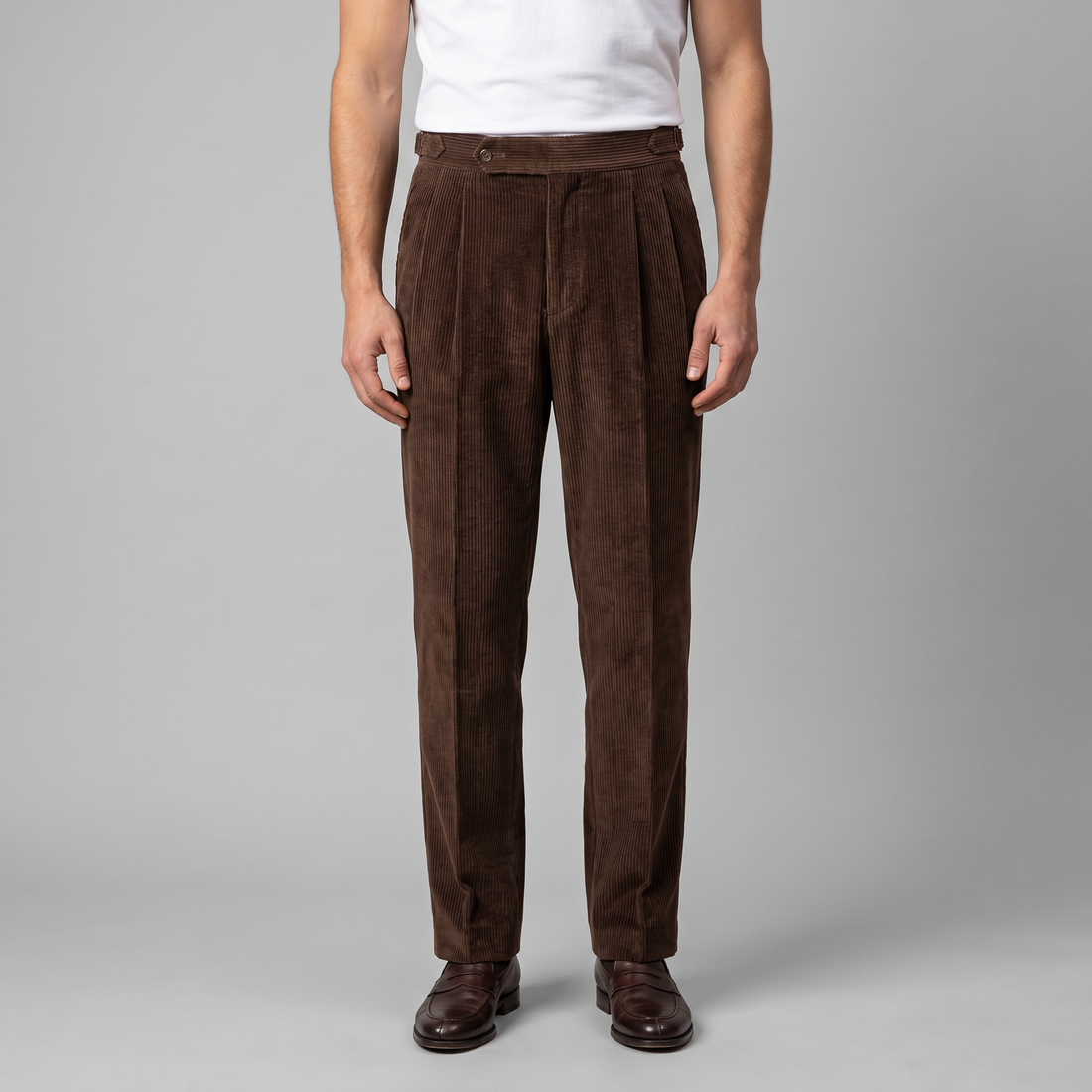 Men's Corduroy Pleated Trousers