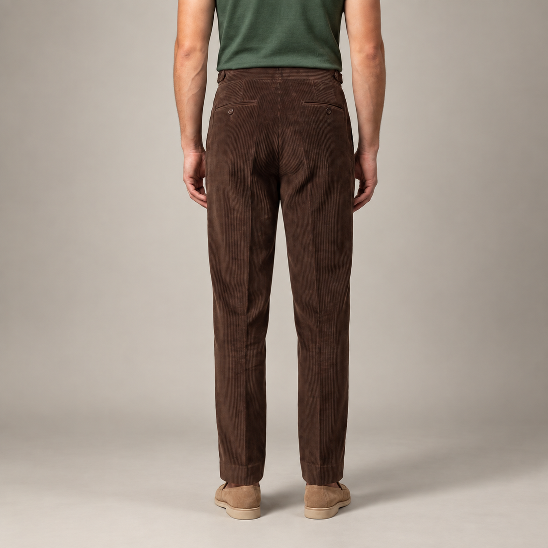 Men's Corduroy Pleated Trousers