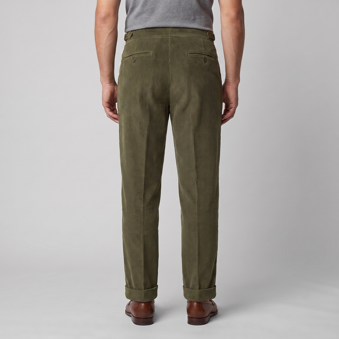 Men's Corduroy Pleated Trousers