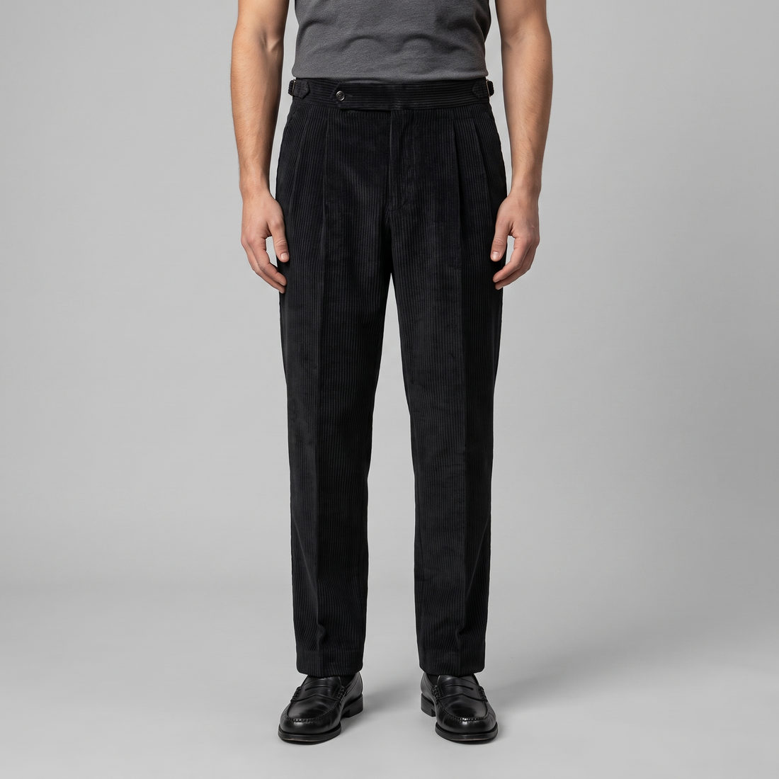 Men's Corduroy Pleated Trousers