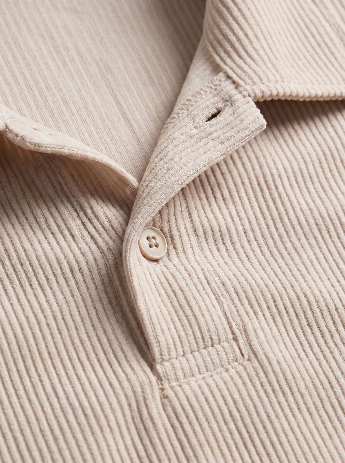 Men's Corduroy Polo and Shorts Outfit Set