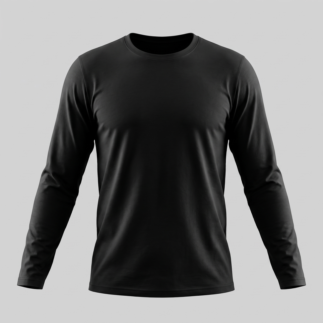 Men's Cotton Blend Long Sleeve Crew Neck Shirt