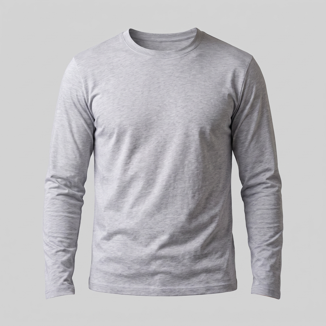 Men's Cotton Blend Long Sleeve Crew Neck Shirt