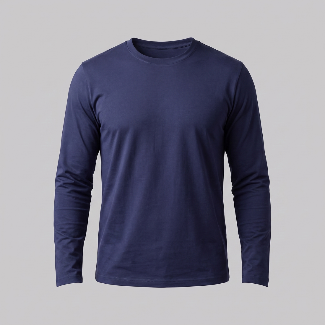 Men's Cotton Blend Long Sleeve Crew Neck Shirt